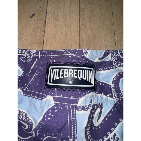 Vilebrequin Rare Mens Purple Squid Blu Swim Swimming Trunks Lined Board Shorts S - Picture 10 of 10